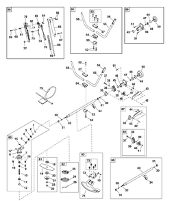 Shaft Group Diagram and Parts List for 1697286-A-SP33  Briggs and Stratton Brush Cutter